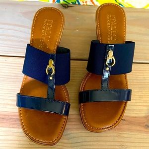 Italian shoemaker slide-on heeled sandals